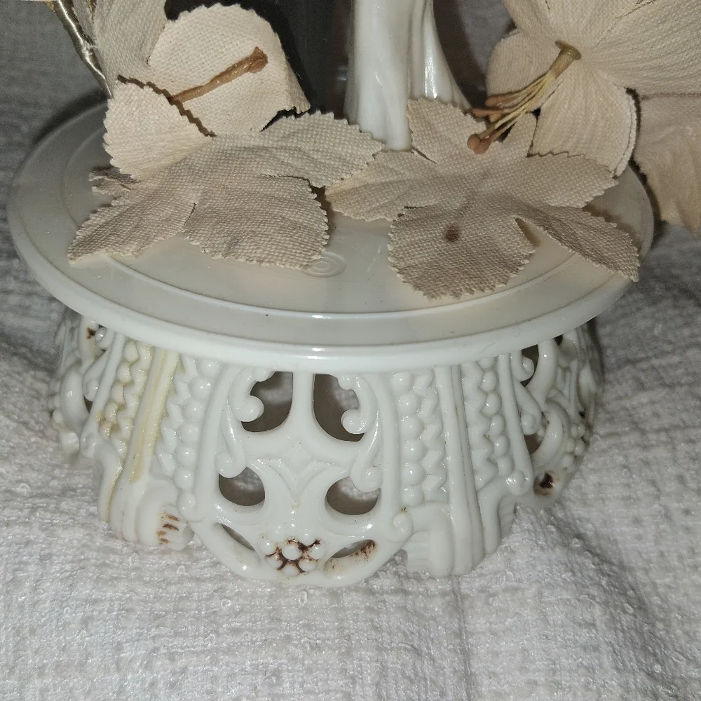 Vintage Bride & Groom Wedding Cake Topper w/ Bell, Arch & Flowers 1950s